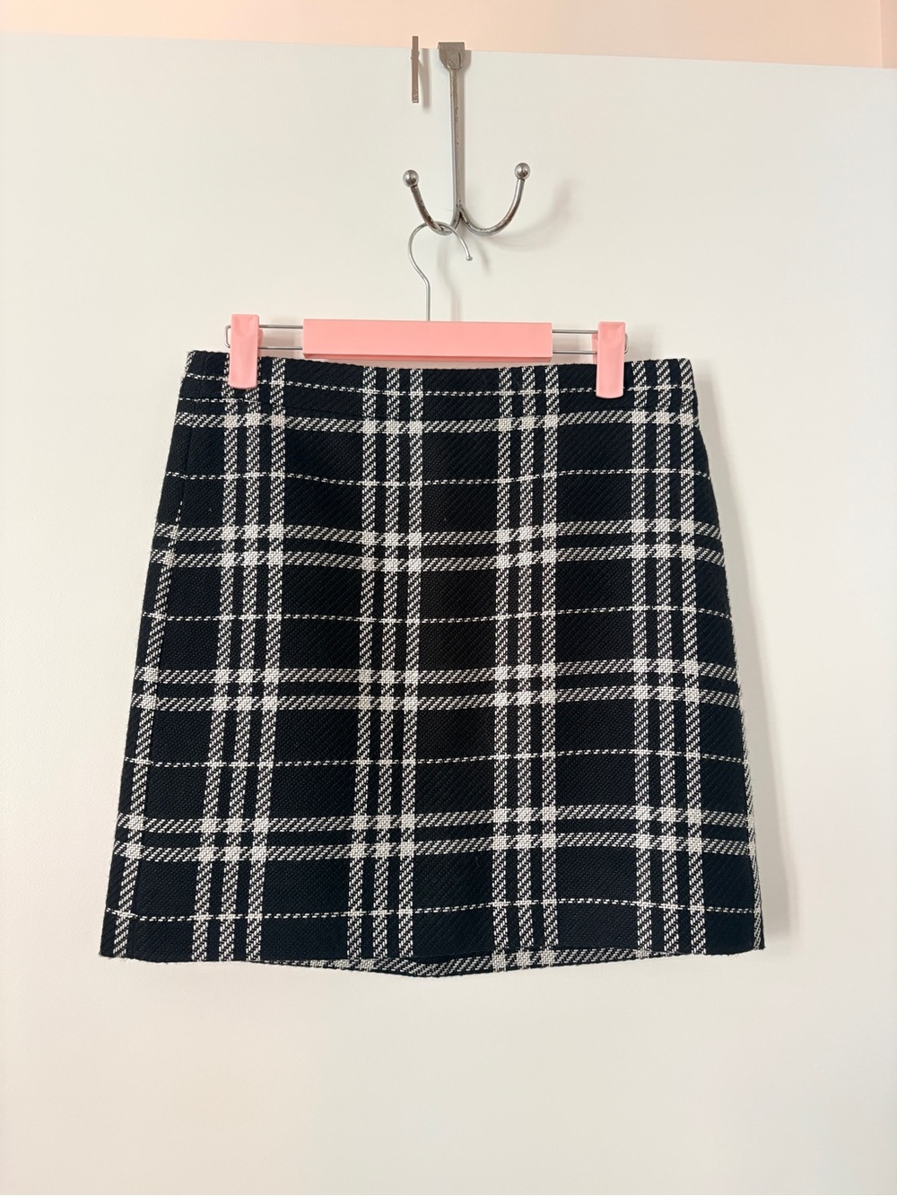 J. Crew Black and White Plaid Mini Skirt